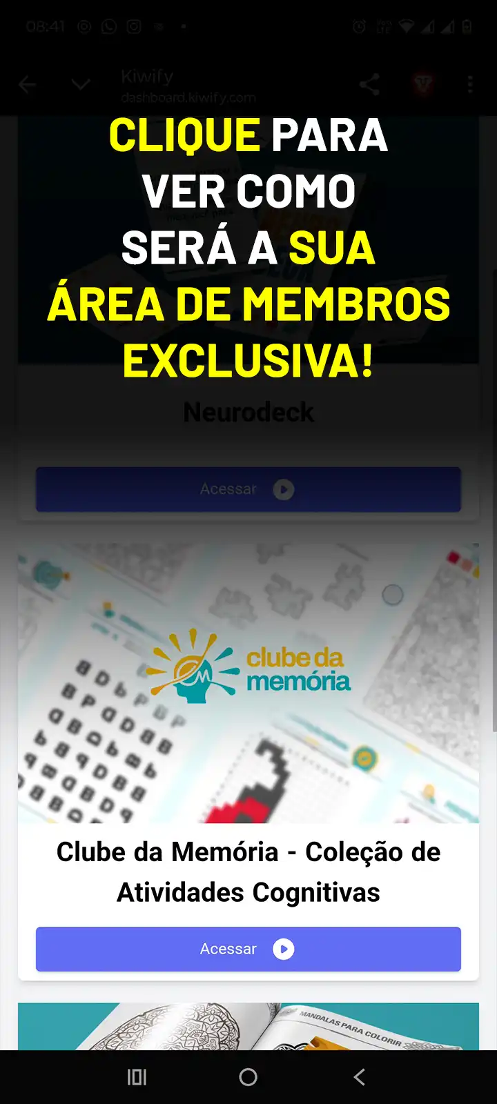 Demonstração da Área de Membros